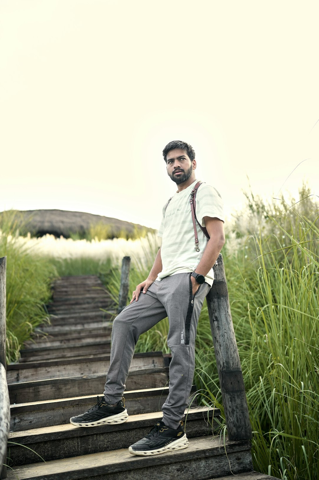 Portrait of a bearded man outdoors