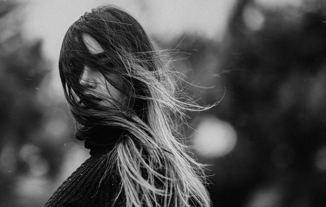 Portrait of a woman with long hair